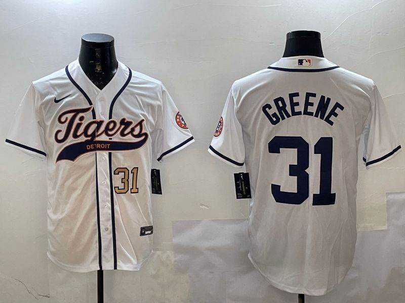 Men Detroit Tigers 31 Greene White Joint Name 2025 Nike MLB Jersey style 4